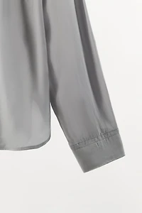 100% VISCOSE PAJAMA SHIRT WITH POCKETS