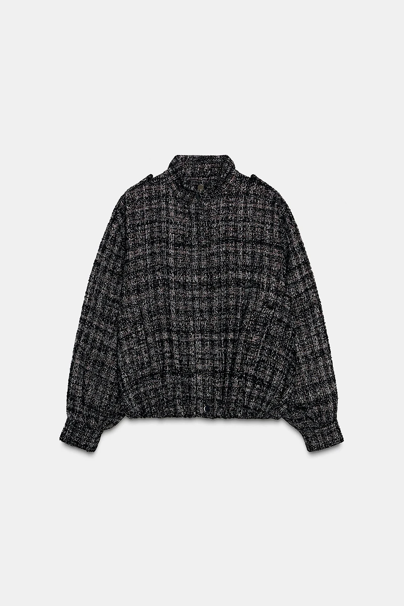 BLOUSON BOMBER STRUCTURÉ À FIL MÉTALLISÉ