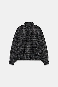 BLOUSON BOMBER STRUCTURÉ À FIL MÉTALLISÉ