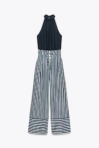 LINEN BLEND LONG JUMPSUIT