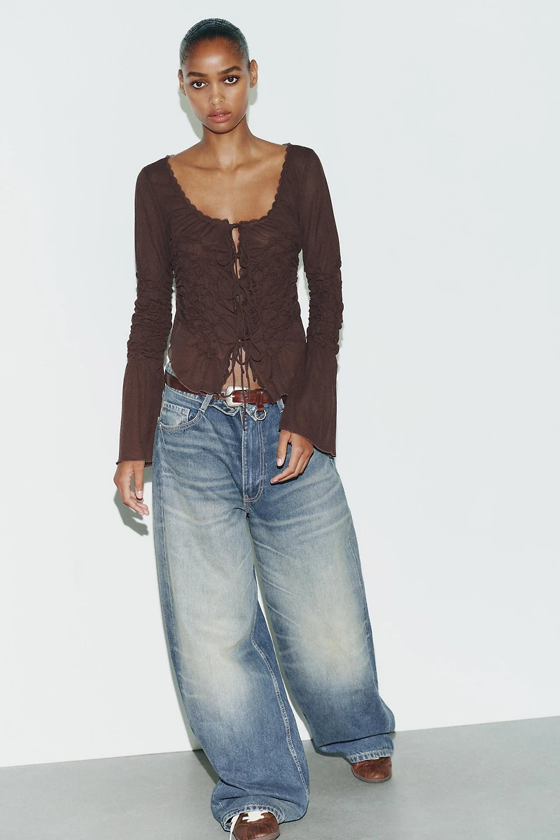 RUCHED TIE TOP