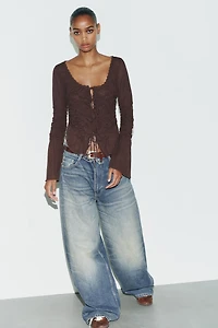 RUCHED TIE TOP