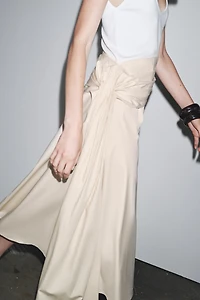 CONTRAST PLEATED DRESS