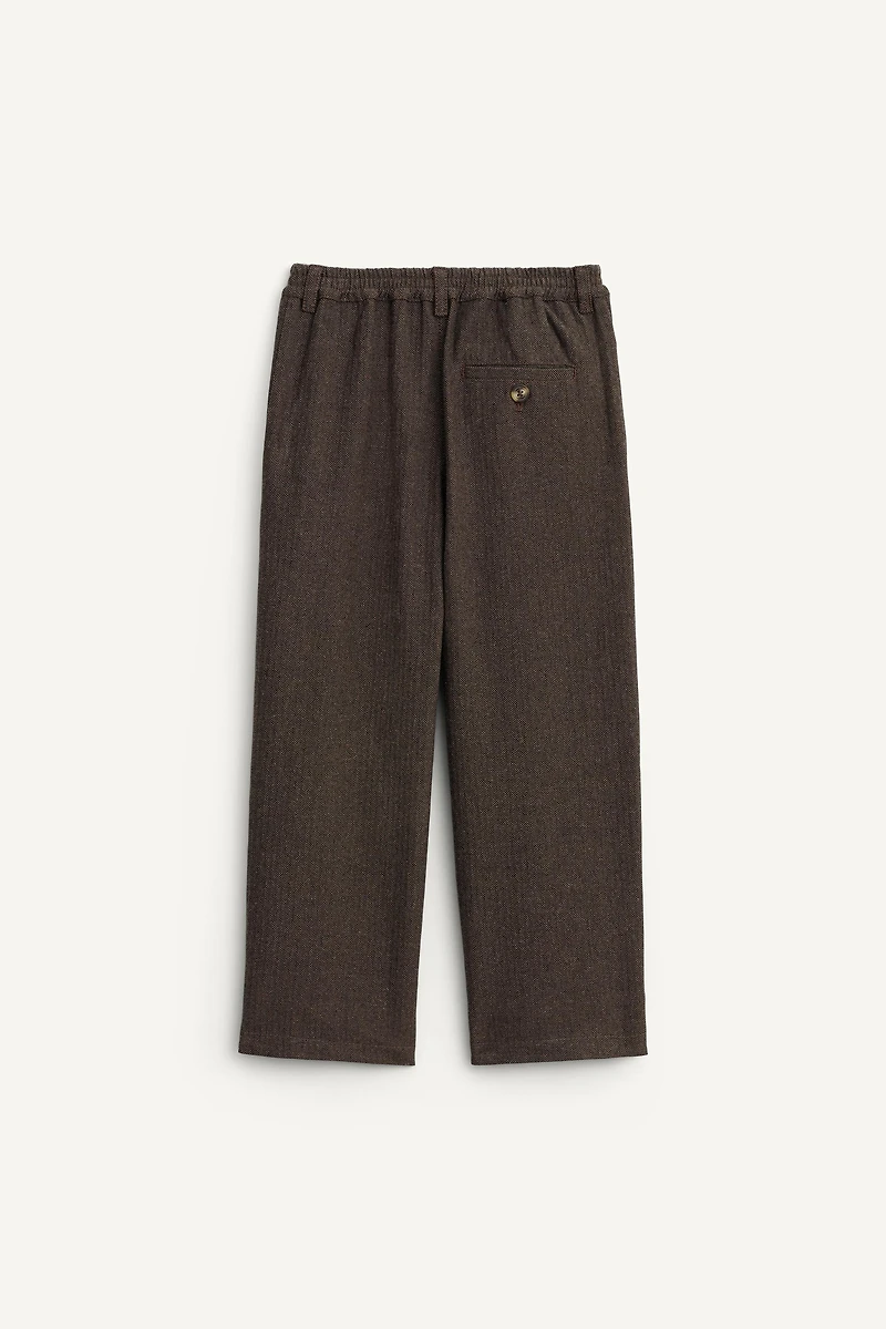 LIMITED EDITION HERRINGBONE STRAIGHT-LEG PANTS