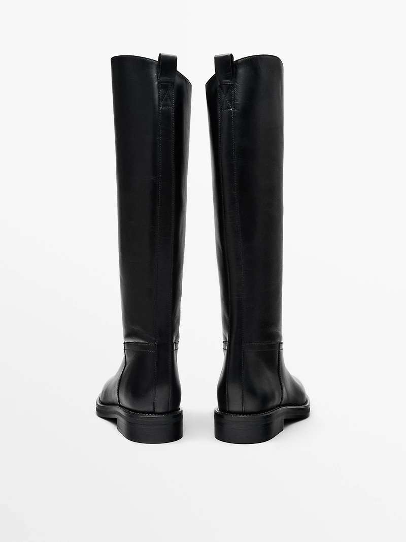 Leather riding boots
