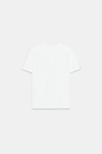 EMBROIDERED PETER PAN COLLAR T-SHIRT