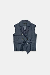 GILET CEINTURÉ EN LIN