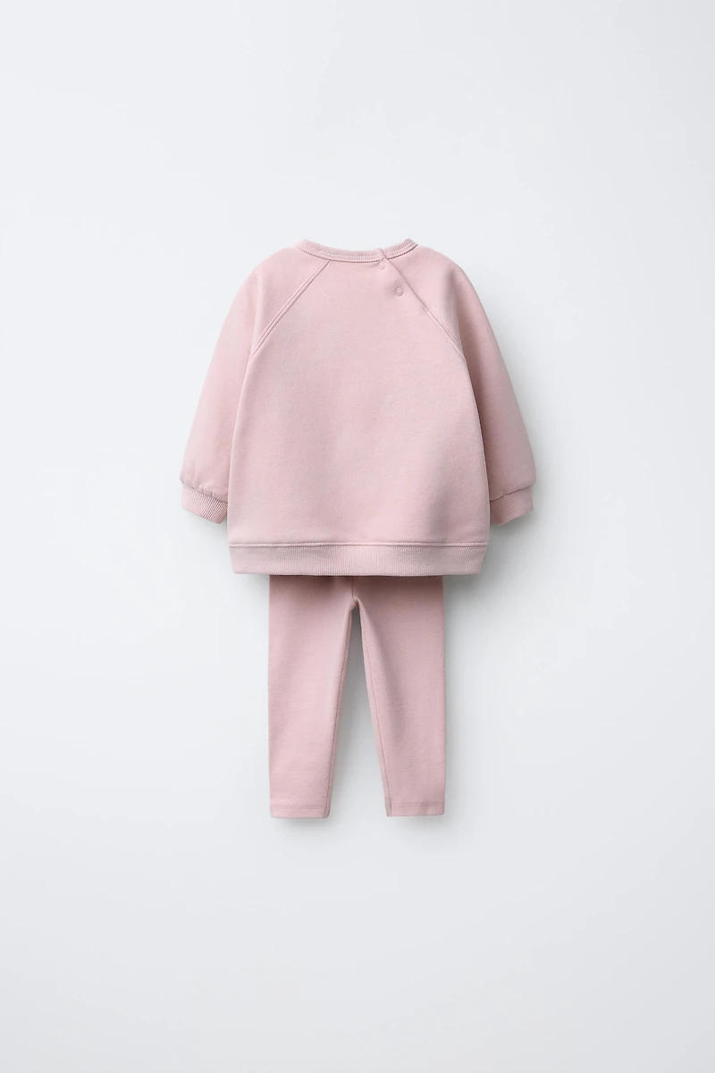 PLAIN SWEATSHIRT AND LEGGINGS SET