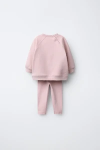 PLAIN SWEATSHIRT AND LEGGINGS SET