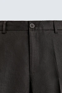 REGULAR FIT 100% LINEN PANTS