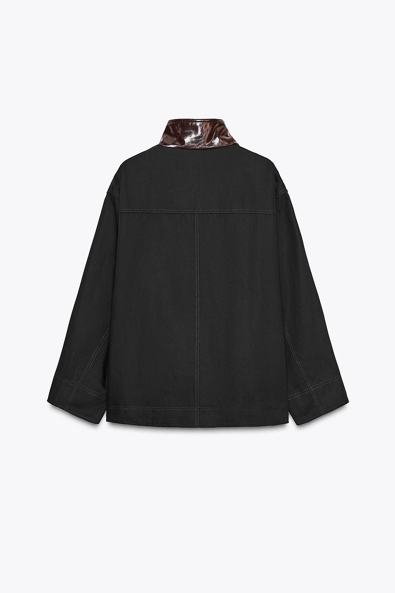 ZW COLLECTION CONTRAST COLLAR JACKET
