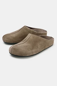 SPLIT SUEDE SLINGBACKS
