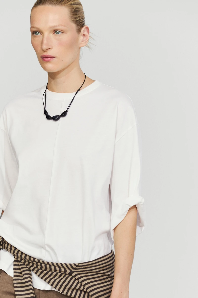 100% cotton short sleeve seamed T-shirt