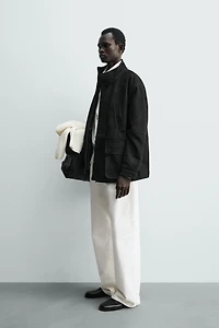 LEATHER RELAXED FIT PARKA