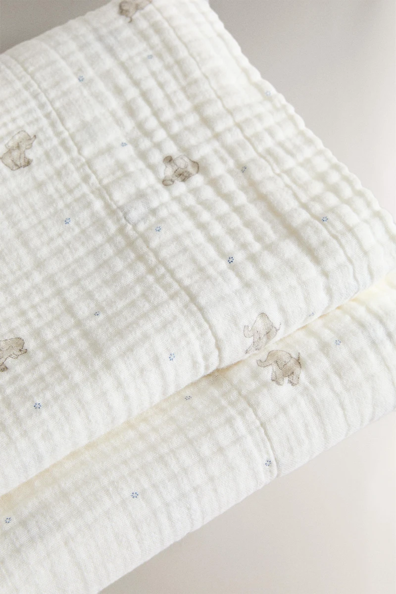 DRAP PLAT ENFANT GAZE ÉLÉPHANT
