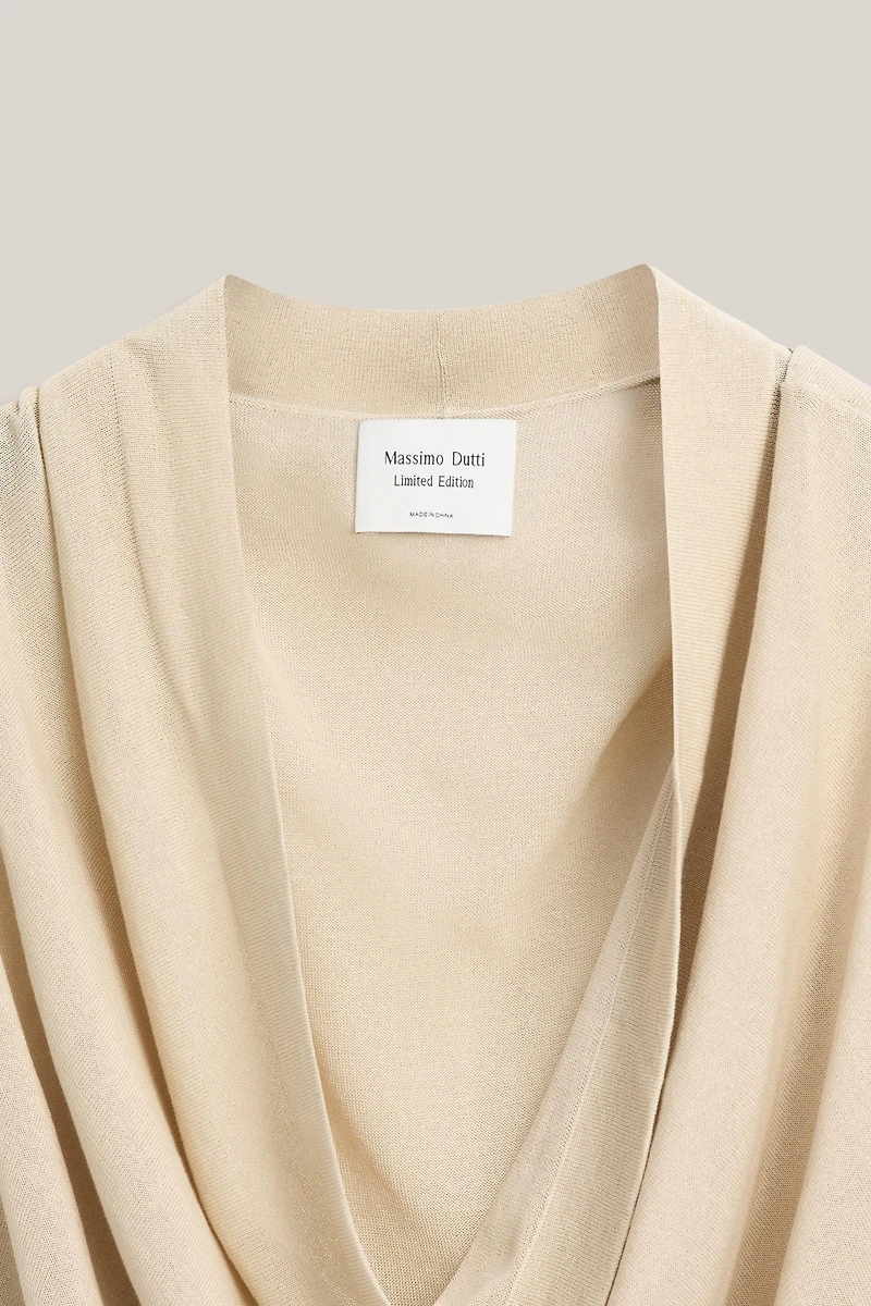 Silk blend top with cowl neckline - LIMITED EDITION