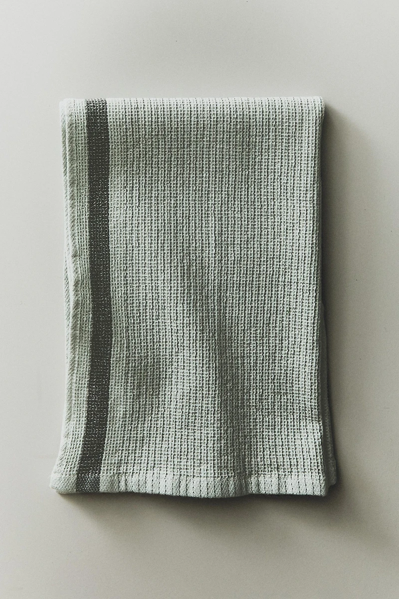 WAFFLE KITCHEN TOWEL WITH STRIPE