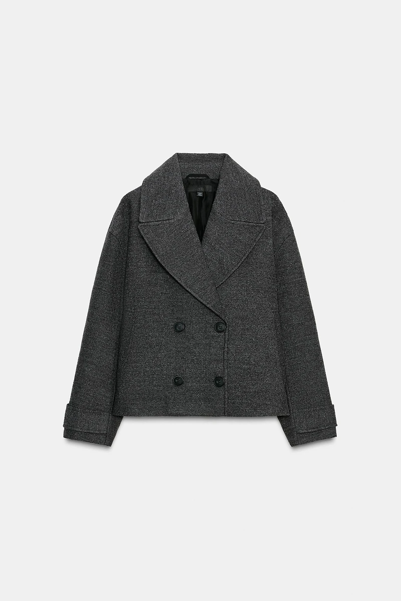 SOFT DOUBLE-BREASTED SHORT COAT