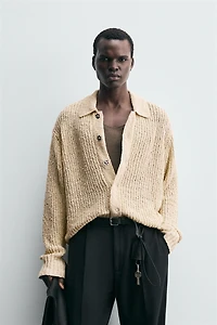 TEXTURED KNIT CARDIGAN