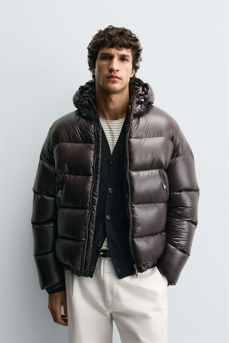 100% FEATHER WATER REPELLENT PUFFER JACKET