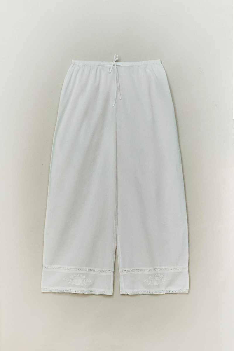 LACE TRIMMED PANTS