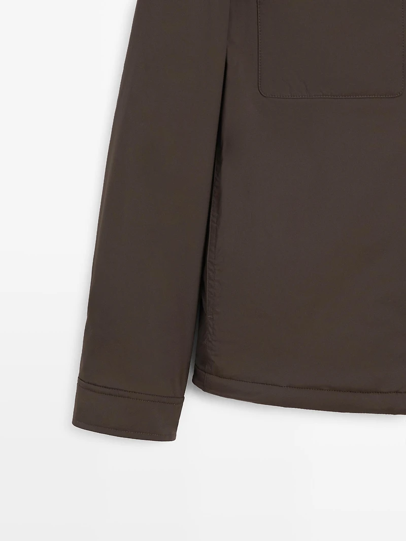 Overshirt with pockets and collar piece