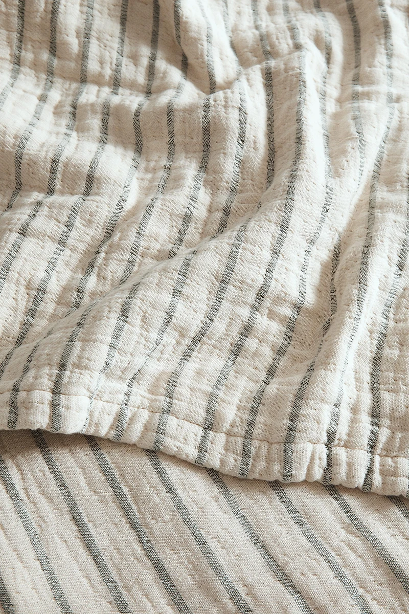CHILDREN'S STRIPED MUSLIN BEDSPREAD