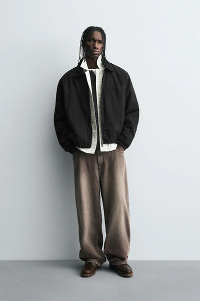 RELAXED FIT ZIP-UP JACKET