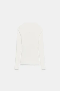 T-SHIRT CÔTELÉ À MANCHES LONGUES