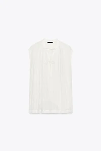 BLOUSE EN LIN À NŒUDS ZW COLLECTION