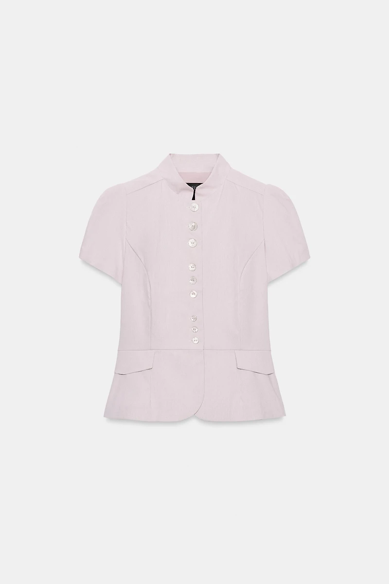 SHORT SLEEVE BUTTON-FRONT TOP