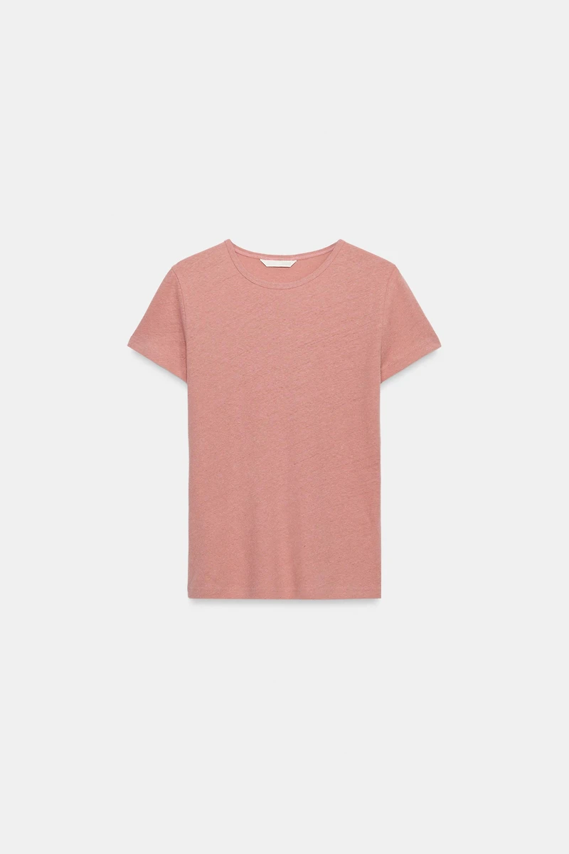 LINEN BLEND SHORT SLEEVE T-SHIRT