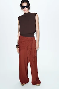 WIDE LEG SCARF PANTS