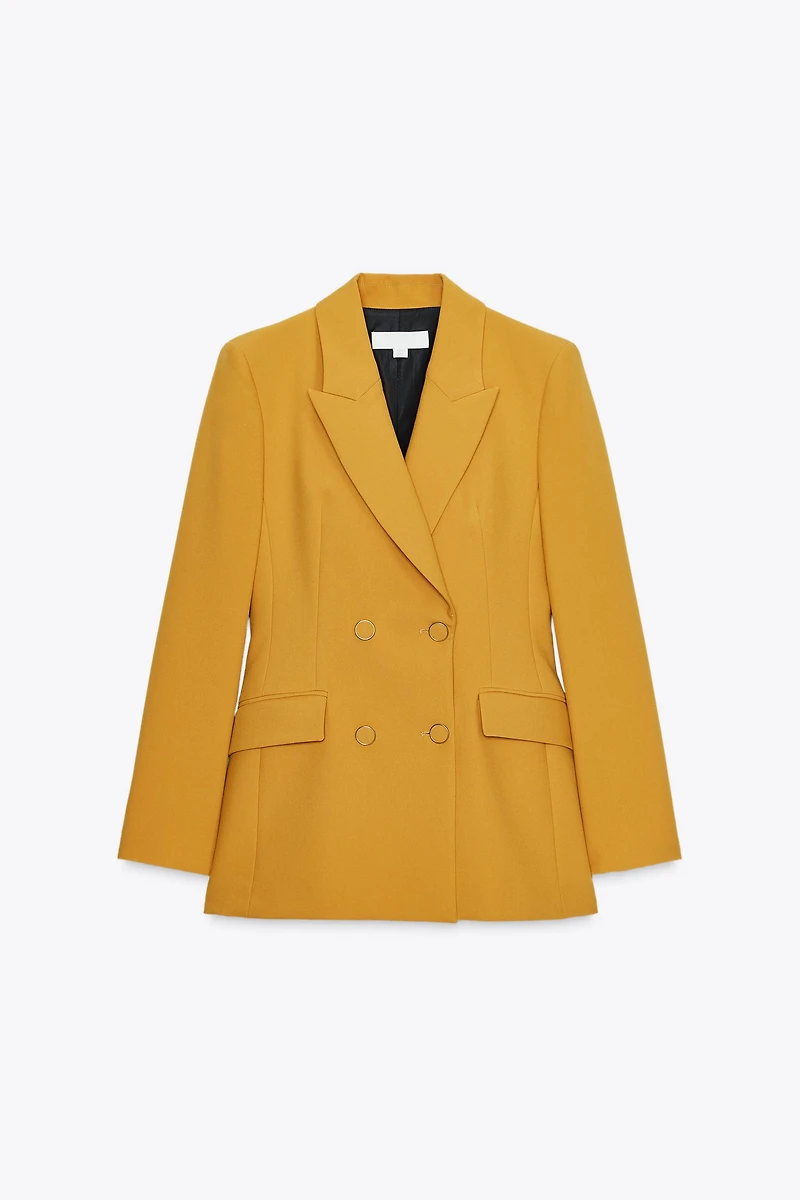 DOUBLE BREASTED BLAZER WITH SHOULDER PADS
