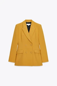 DOUBLE BREASTED BLAZER WITH SHOULDER PADS