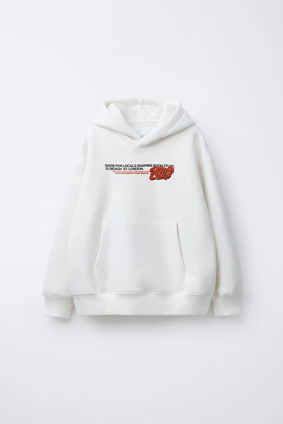 HOODIE SWEATSHIRT WITH TEXT