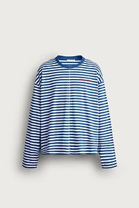STRIPED JACQUARD EMBROIDERED T-SHIRT