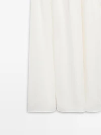 Long matching linen blend dress