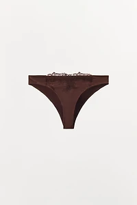 SATIN EFFECT LACE PANTIES