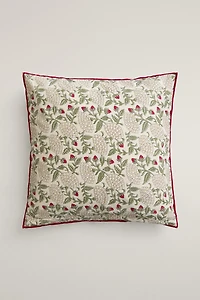 HOUSSE DE COUSSIN FLEURS ET FRAISES