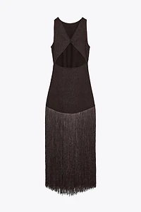 FRINGED FITTED DRESS