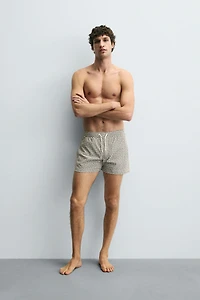 GEOMETRIC PRINT SHORT SWIMSUIT