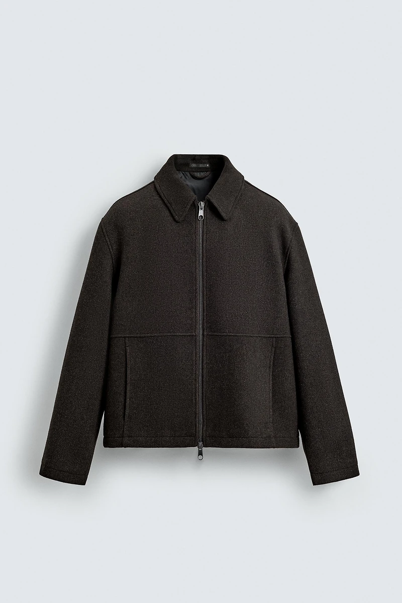 ZIPPERED TEXTURED JACKET