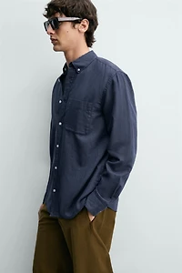 REGULAR FIT LINEN - COTTON SHIRT