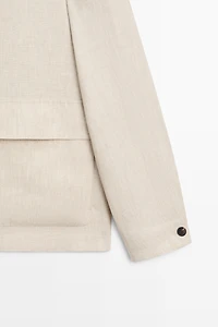 100% linen total look overshirt