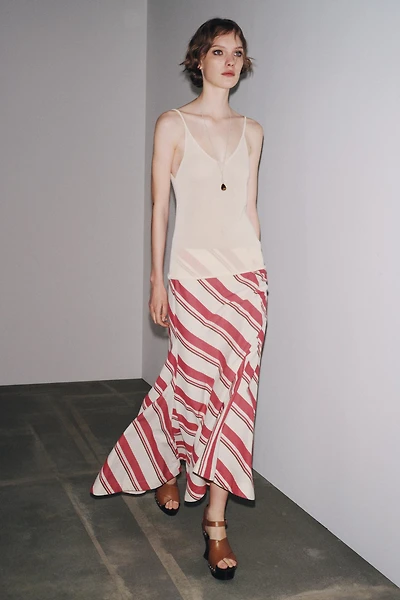 STRIPED ASYMMETRIC SKIRT ZW COLLECTION