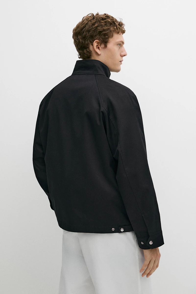 Bomber jacket with collar detail