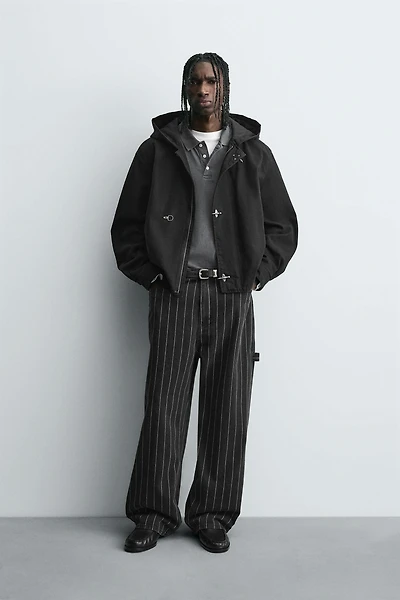 STRIPED BALLOON FIT PANTS