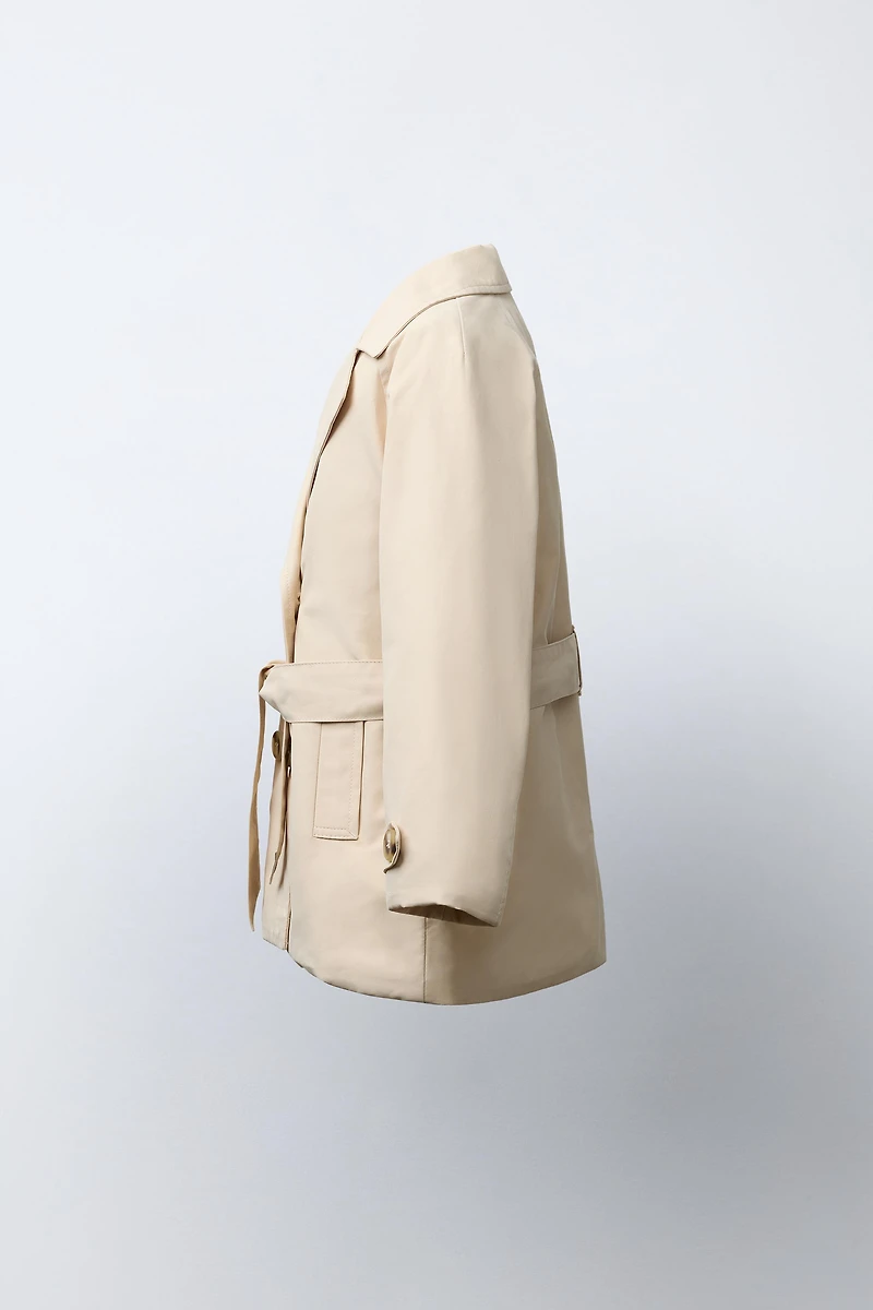 QUILTED BELTED TRENCH COAT