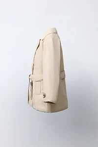 QUILTED BELTED TRENCH COAT